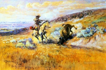 Impresionismo Painting - Carne para vagones 1925 Charles Marion Russell Vaquero de Indiana